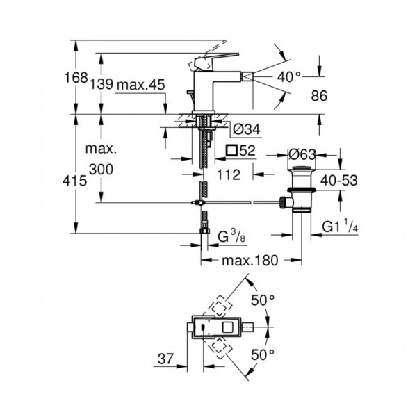 Змішувач  для ванни Grohe Eurocube 23140000