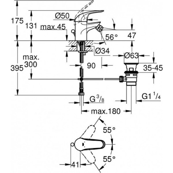 Змішувач для біде Grohe Euroeco 23263000