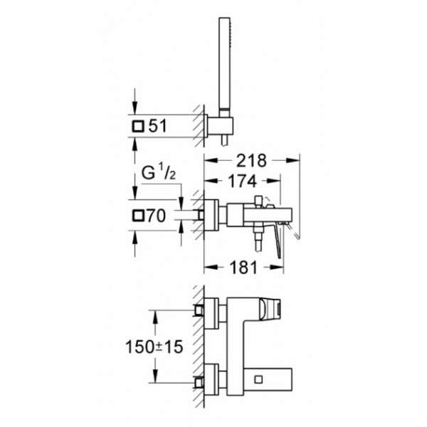 Душовий набір Grohe Eurocube 23141000