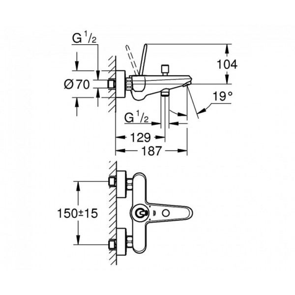 Змішувач для ванни Grohe Eurodisc Joy 23431LS0