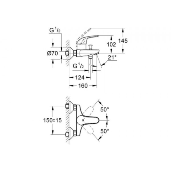 Змішувач для ванни Grohe Euroeco 32743000