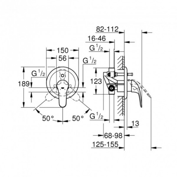 Змішувач для ванни Grohe Euroeco 32747000 прихованого монтажу.