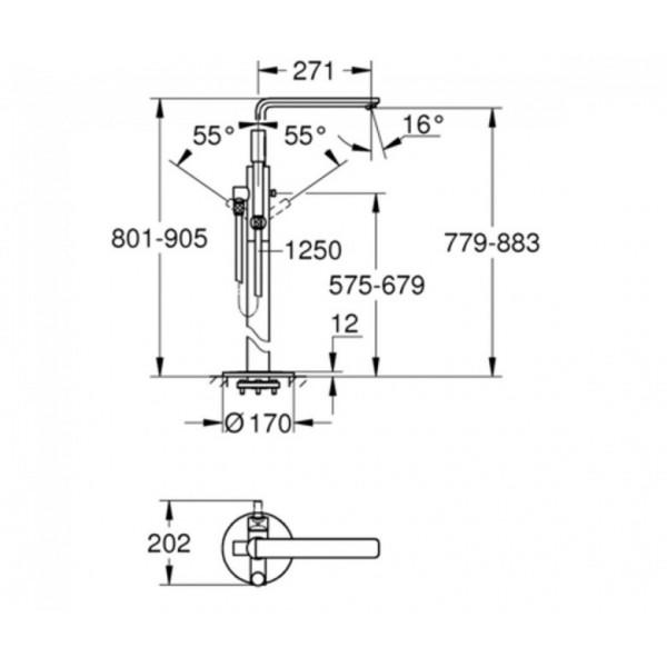 Душовий набір Grohe Lineare 23792001 підлоговий