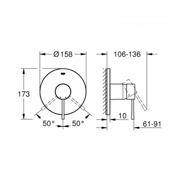 Змішувач для душу Grohe Essence 24057001 прихованого монтажу.