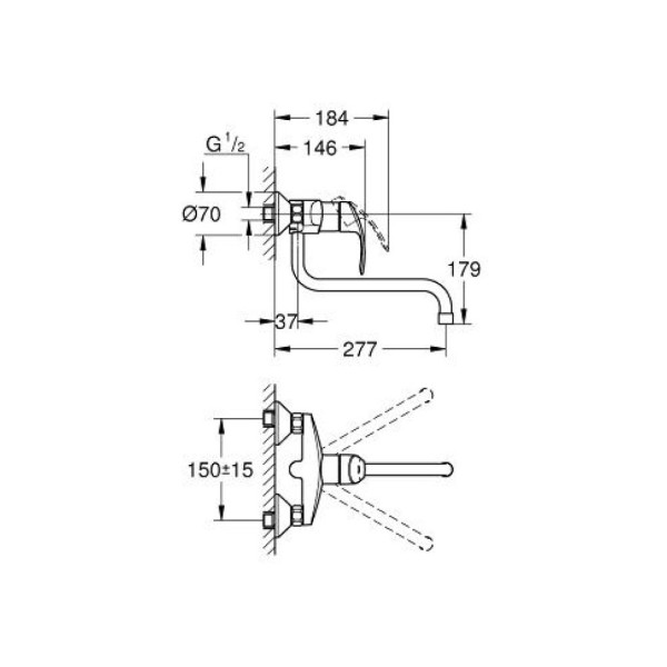 Змішувач для кухні Grohe Eurosmart 32224002