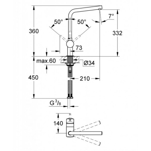 Змішувач для кухні Grohe Minta 31375000