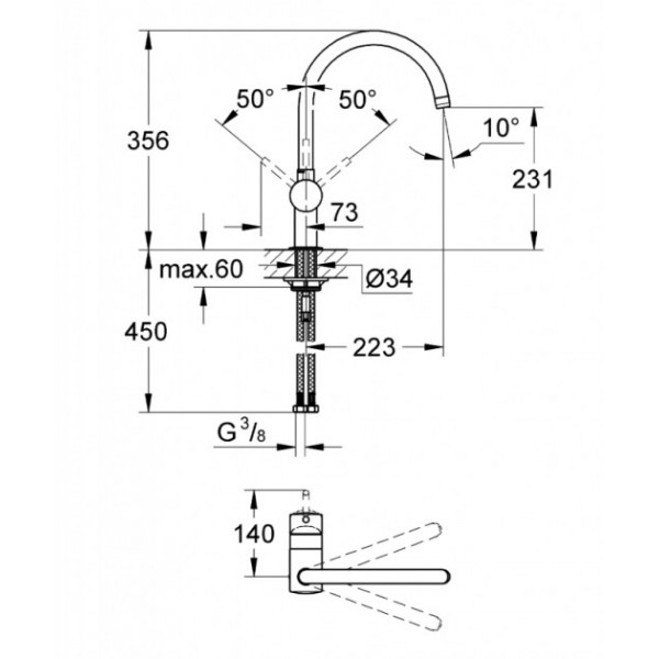 Змішувач для кухні Grohe Minta 32917000