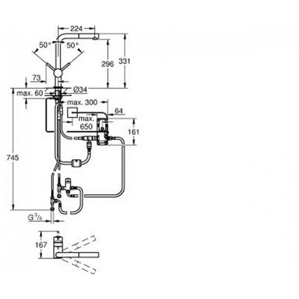 Змішувач для кухні Grohe Minta Touch 31360001