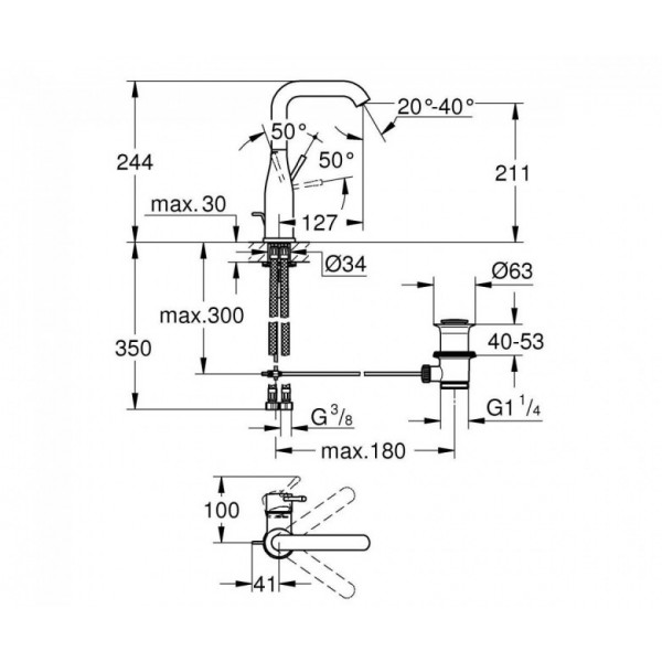 Змішувач для умивальника Grohe Essence 32628001