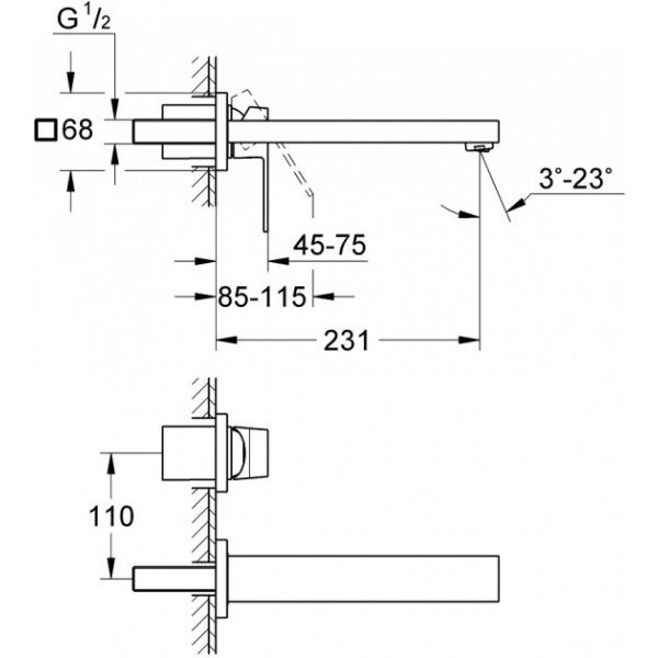 Змішувач для умивальника Grohe Eurocube 23447000