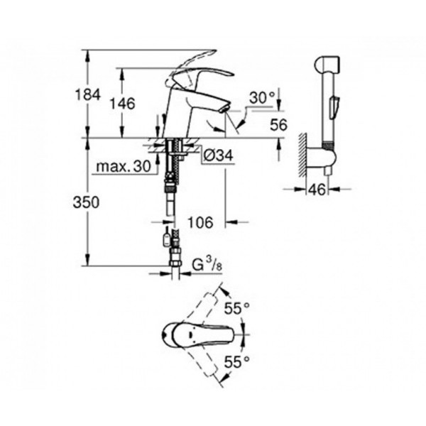Душовий набір Grohe Eurosmart 23124002