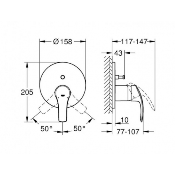Змішувач для душу Grohe Eurosmart 24043002 прихованого монтажу на два споживачі