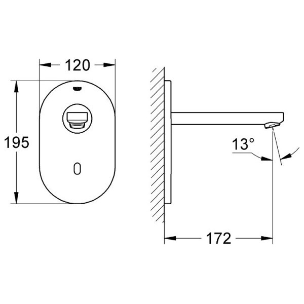 Змішувач Для умивальника Grohe Euroeco Cosmopolitan E 36273000 безконтактний, прихований монтаж