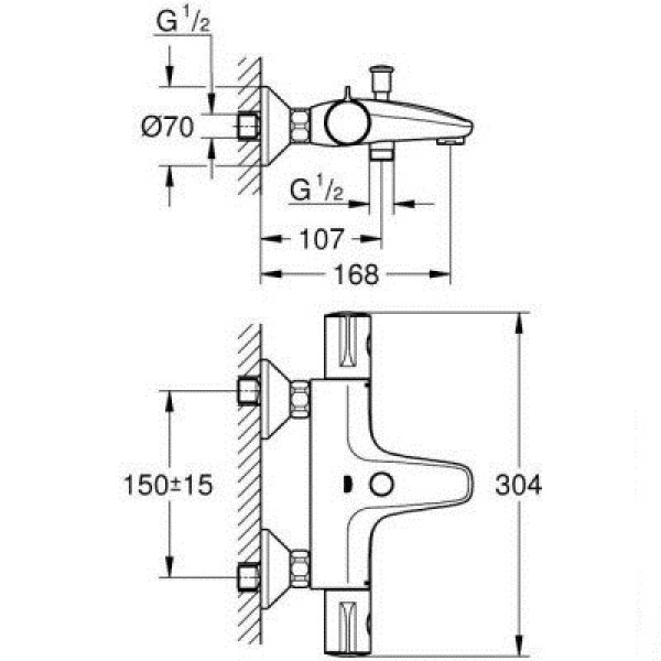 Змішувач для ванни Grohe Grohtherm 800 34564000