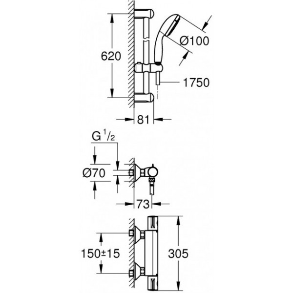 Душовий набір Grohe Grohtherm 800 34565001