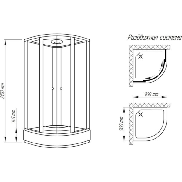 Душовий бокс Q-tap SB9090.1 SAT