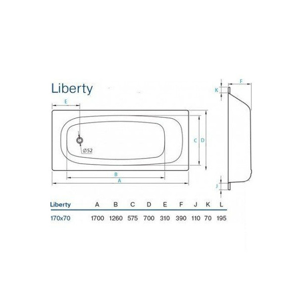 Ванна Koller Pool Liberty 140 * 70 + ніжки