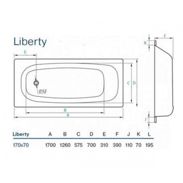 Ванна Koller Pool Liberty 170*70 + ніжки