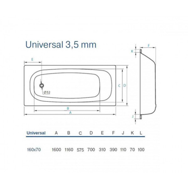 Ванна Koller Pool Universal 160x70