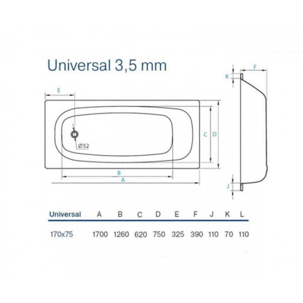 Ванна Koller Pool Universal 170x75