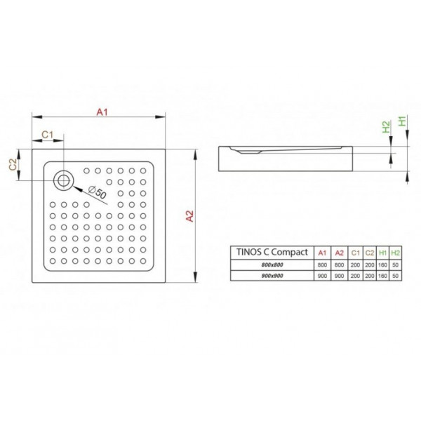 Душевий піддон Radaway Tinos C S4TIC9090-08/акція