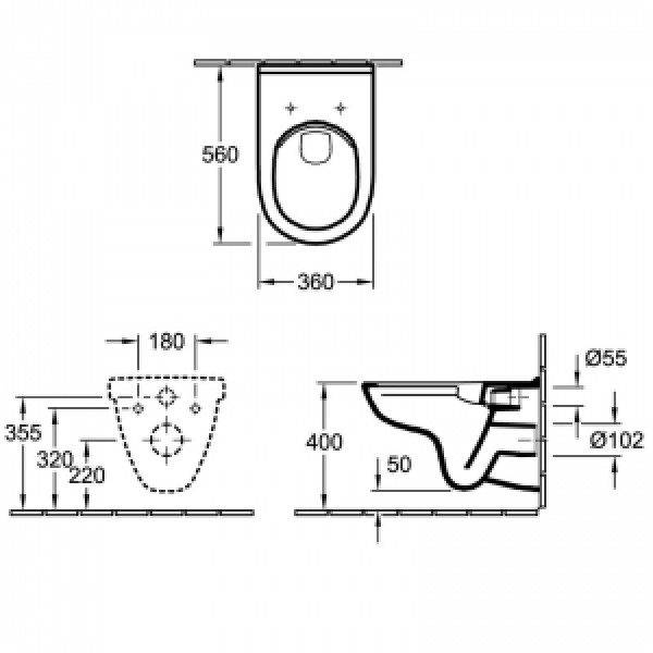 Унітаз Villeroy Boch O.Novo Directflush+кришка Soft Closing 5660HR01
