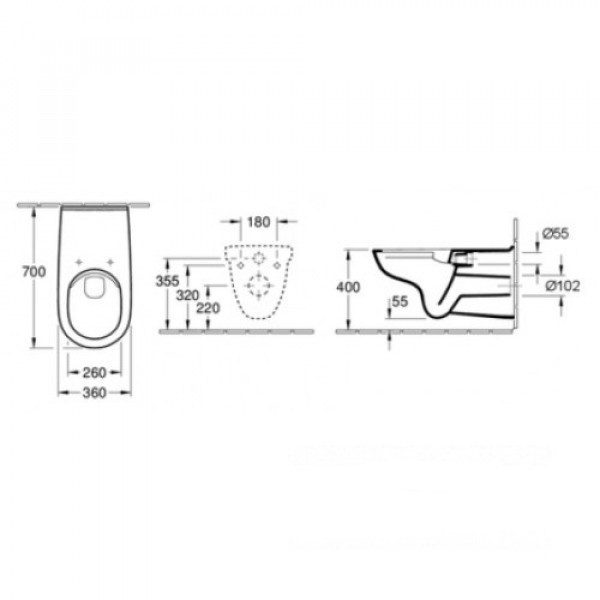Унітаз Villeroy Boch O.Novo+кришка 4601R001/9M67S1T1