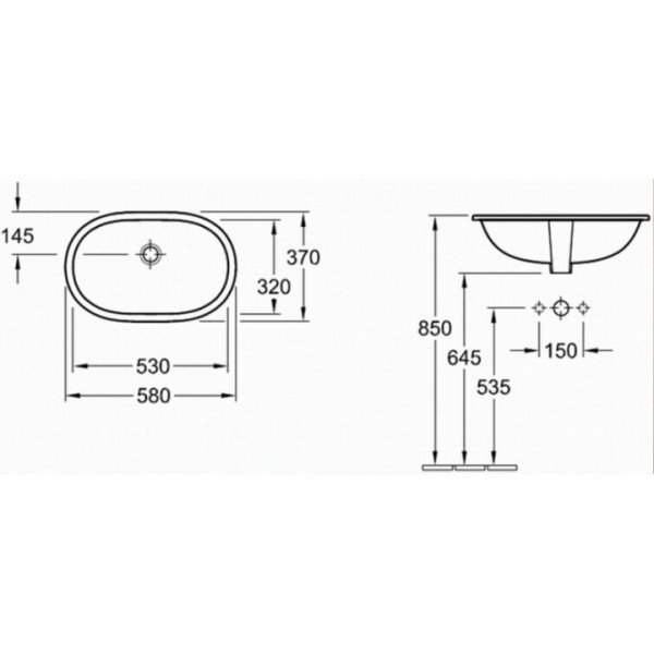 Раковина для ванної Villeroy Boch O.novo 41625001