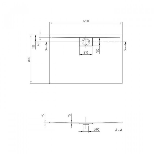 Душевий піддон Villeroy Boch Architectura Metalrim 120*80 UDA1280ARA215V-01