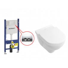 Інсталяція Geberit Duofix Н112,458.126.00.1 + кнопка Delta 21, 115.125.21.1+O.Novo Directflush унітаз із кришко