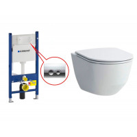 Інсталяція Geberit Duofix, Н112, 458.126.00.1 + Кнопка Delta 21,115.125.21.1 + Laufen Pro унітаз Rimless+ тонка