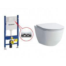 Інсталяція Geberit Duofix, Н112, 458.126.00.1 + Кнопка Delta 21,115.125.21.1 + Laufen Pro унітаз Rimless+ тонка
