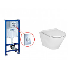 Інсталяція Grohe Rapid SL 3 в 1+ кнопка, 38772001 + Gap унітаз + кришка soft close