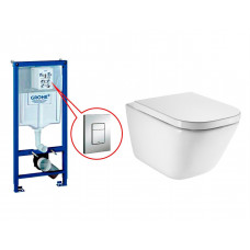 Інсталяція Grohe Rapid SL 3 в 1+кнопка 38772001+Gap унітаз Rimless+кришка soft closing A34H47C000