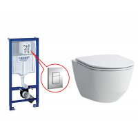 Інсталяція Grohe Rapid SL 3 в 1+кнопка 38772001+Laufen Pro унітаз Rimless+тонка кришка soft close