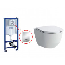 Інсталяція Grohe Rapid SL 3 в 1+кнопка 38772001+Laufen Pro унітаз Rimless+тонка кришка soft close