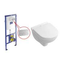 Інсталяція Villeroy&Boch ViConnect+ViConnect E 200 Клавіша подвійного змиву+O.Novo Directflush унітаз+кришка So