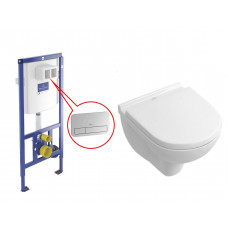 Інсталяція Villeroy&Boch ViConnect+ViConnect E 200 Клавіша подвійного змиву+O.Novo Directflush унітаз+кришка So