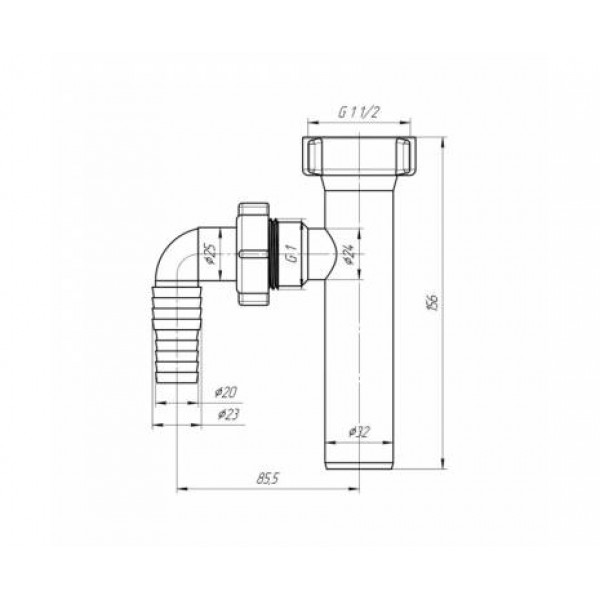 Трап М120 для пральної машини 1 1/2"x32
