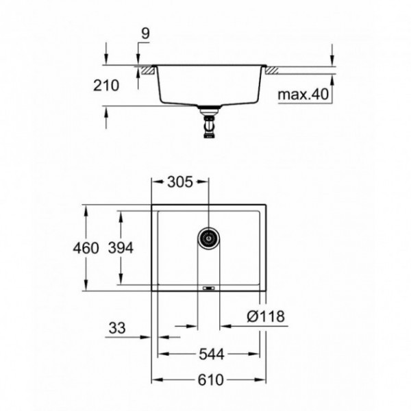 Кухонна мийка Grohe EX Sink K700 Undermount 31655AT0