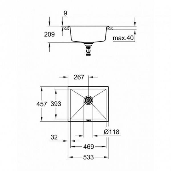 Кухонна мийка Grohe EX Sink K700 Undermount 31654AT0