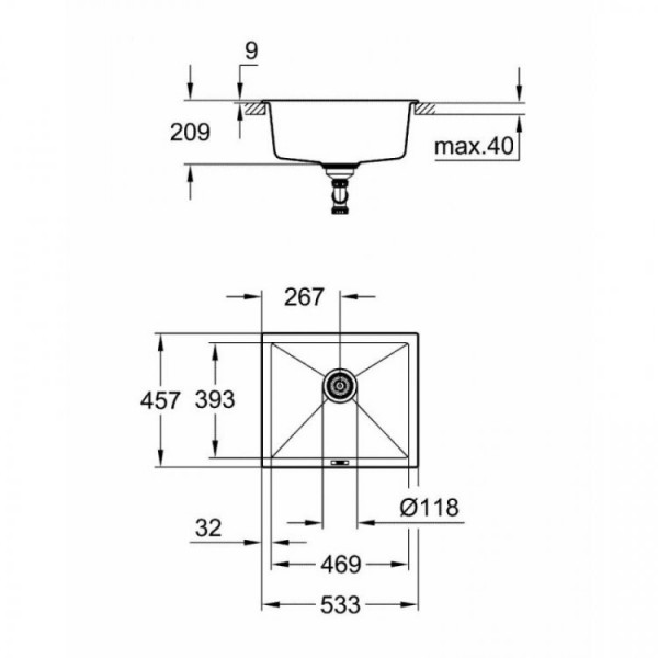 Кухонна мийка Grohe EX Sink K700 Undermount 31654AP0