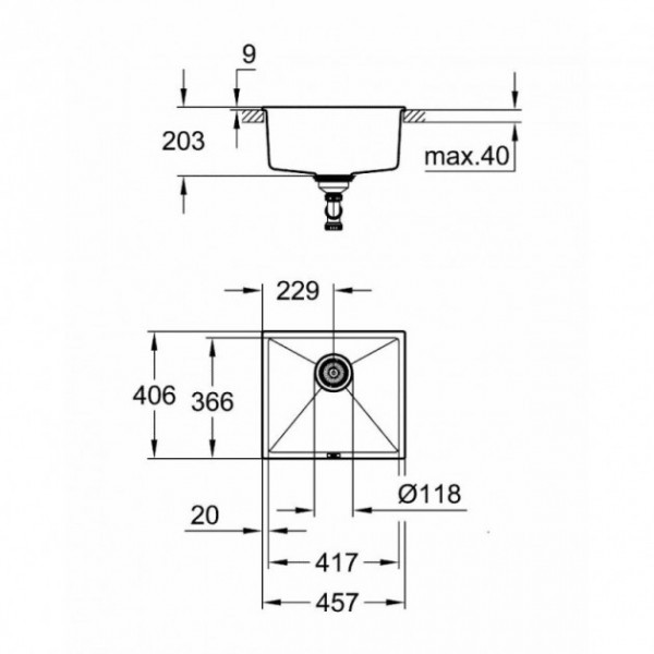 Кухонна мийка Grohe EX Sink K700 Undermount 31653AP0