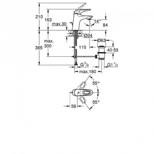 Змішувач для умивальника Grohe Eurostyle 33558LS3