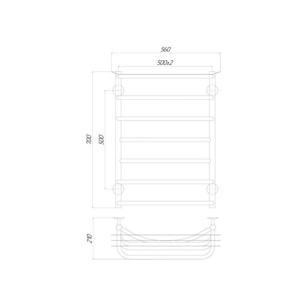 Електрична рушникосушарка Q-tap Yunost (CRM) P7 500х700 RE