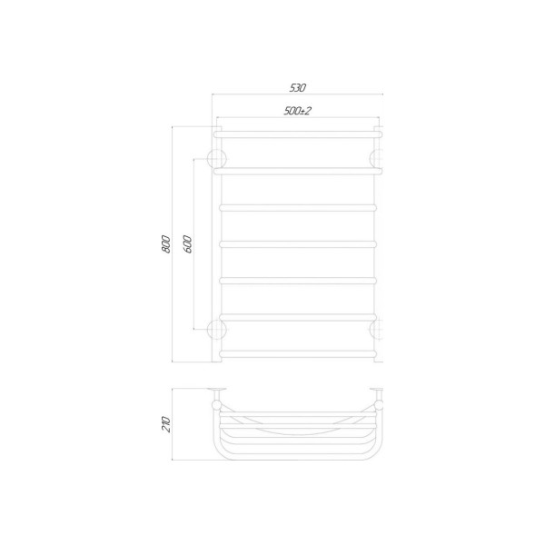 Електрична рушникосушарка Q-tap Hotel (CRM) P7 500х800 RE