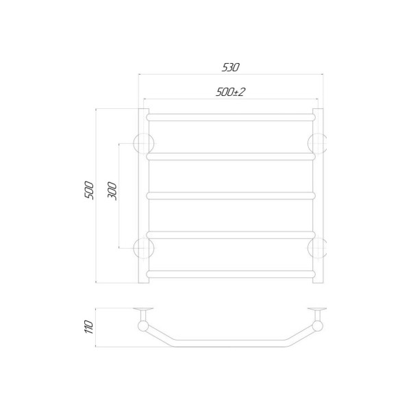 Сушка для рушників Q-tap Trapezium P5 500x500