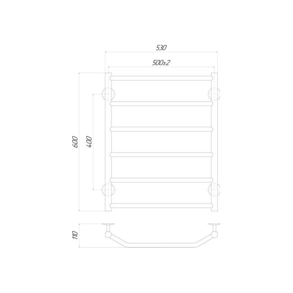 Сушка для рушників Q-tap Trapezium P5 500x600