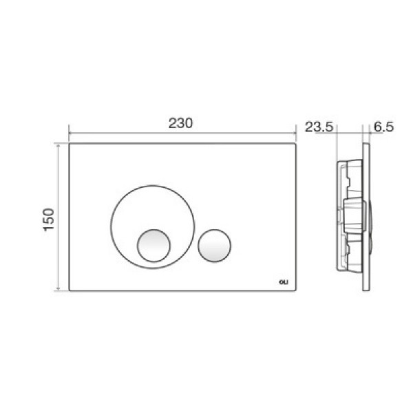 Кнопка для змиву Oli Globe Soft-touch 3/6 сіра (152953)