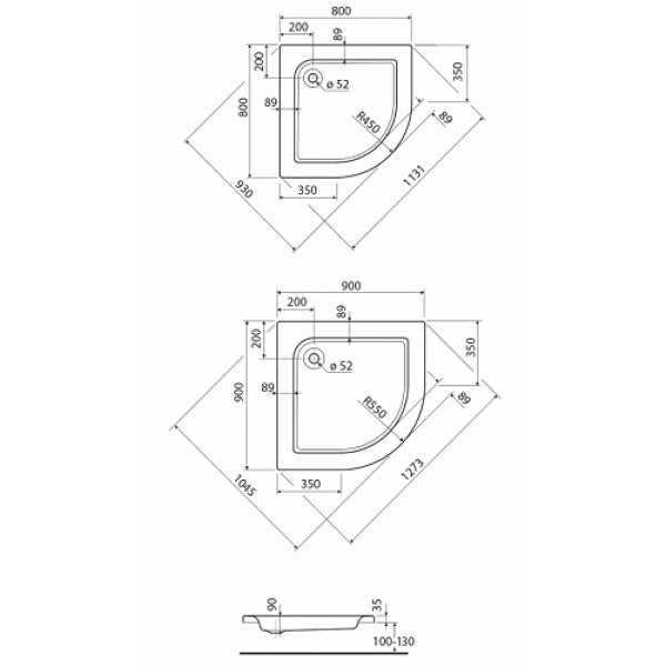 Душевий піддон KOLO STANDARD PLUS 90x90 XBN1590000